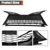 labwork Glossy Black Front Bumper Grille Upper and Lower 2PCS