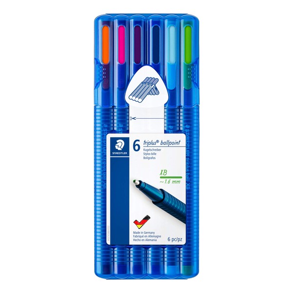 STAEDTLER 437 XBSB6 Triplus Ballpoint Pen - Multi-Colour (Pack of