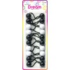 Dream World Ponytail Holder 20 MM Bead Solid Black &