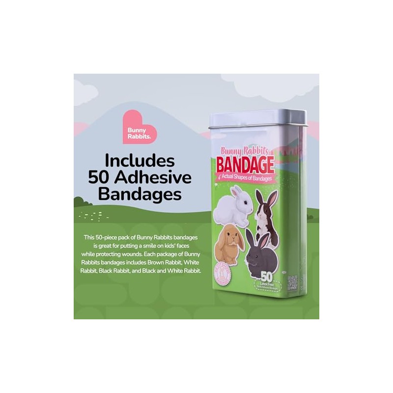 BioSwiss Vendas, vendas autoadhesivas con forma de conejos, sin látex,