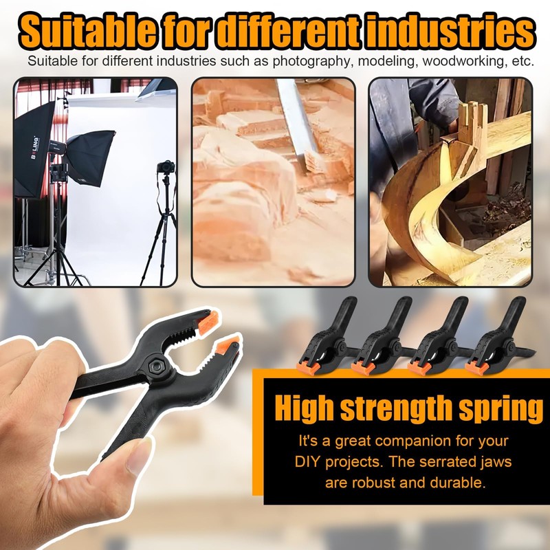 Spring Clamps, 20pcs Mini Backdrop Clips, 65 ×52mm Heavy Duty