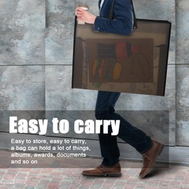 Swodition Art Portfolio Bags Storage Books (23.2 * 18.1inches) for Art Portfolio Folder, Posters Storage Bag with Zipper and Handle Mesh Folder Organizers for Poster, Painting Blue