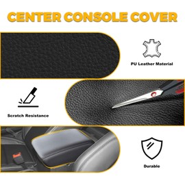Funda para Consola Central Compatible con Jeep Wrangler JL 2018-2024 y Jeep Gladiator 2020-2023, Protector de Tapa de Caja de Respaldo de Brazo de Microfibra de Cuero
