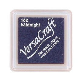 Tsukineko Versacraft Small Cube Fabric Ink Pad-Midnight, Blue, 25 x 25 millimeters