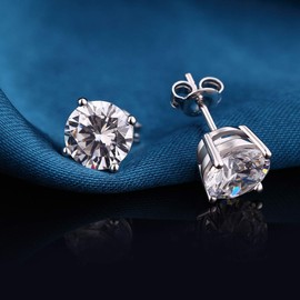 Earrings for Women Sterling Silver Earring Men Stud Earring for Women Silver Womens Diamond Studs Earrings 4mm