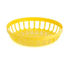 Kimmel Bread Basket, Fruit Basket, Serving Basket, Fruit Bowl, Bread Bowl, Bread Basket, Reusable, Shatterproof, Stackable, Plastic, Yellow