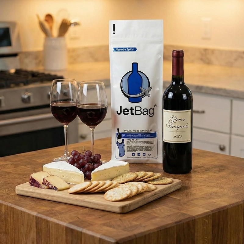 JetBag Bold - The Original ABSORBENT Wine Bottle Travel Protector