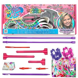 Rainbow Loom® Hair Loom Studio Kit, Features 2 Finger Loom, 40 Beads, 600 Rubber Colorful Rubber Bands and Many More, Great Gift for Girls 7+