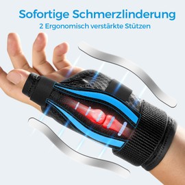 FULDAY Thumb Brace Right and Left Hand, Ergonomic Thumb CCD Joint Bandage, Breathable Thumb Splint, Thumb Orthosis for Osteoarthritis, Tendonitis, Snap Thumb (M Blue)