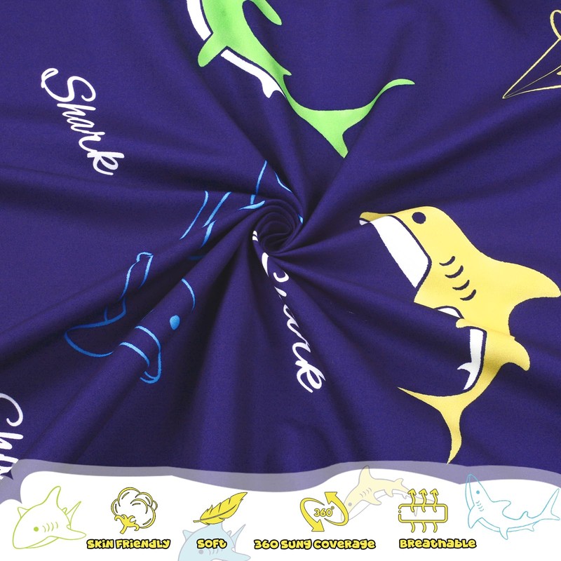 Fitted Crib Sheet for Boys Girls,Blue Shark,52x28 in