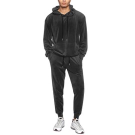 Babioboa Men's Tracksuit 2 Piece Velour Hooded Athletic Sweatsuits Fashion Casual Workout Jogging Active Sport Hoodie Suit Sets