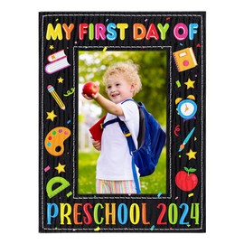 FLYAB My First Day of Preschool Picture Frame 2024 My 1st Day of Prschool Pre-K Kindergarten Photo Frame First Day of Preschool Gifts for Kids Boys Girls Back to School First Day of School Gifts