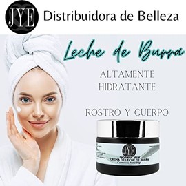 JYE 3 Frascos Crema de Leche de Burra JYE DONKEY MILK. Natural libre de químicos, para piel rostro cuerpo manos, hidratante antiedad, textura ligera, absorción inmediata, exquisito aroma