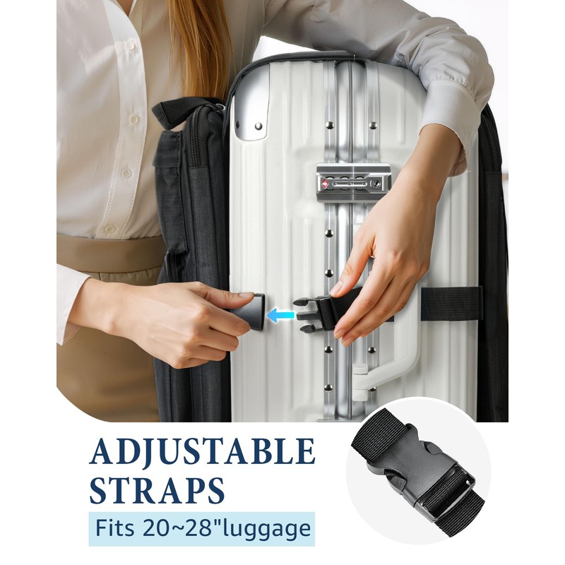 BS-VOG Over Luggage Organizer for Suitcase, Luggage Harness with Cup