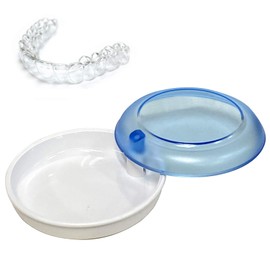 2 Pack Mouth Guard Teeth Aligners Retainer Case (Blue)