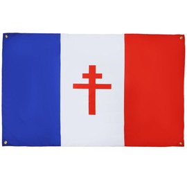 AZ FLAG Free France Flag 1940-1944 150 x 90 cm with 4 Eyelets French Flag of Resistance for Balcony or Wall