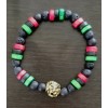 Unbranded Rasta Reggae Colors Bead Lion Head Stretch Bracelet Jewelry