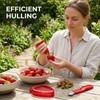 4-Piece Fruit Preparation Tools for Quick Snacks and Desserts, Strawberry