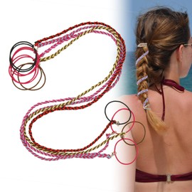 Elastic Braided Spiral Hair Ties (4PCS-Multicolor-26"), No Damage Tangle Free Ponytail Holders for Long, Women with Thick Curly Hair, Perfect for Surfing/Swimming/Sports/Riding/Running/Workouts