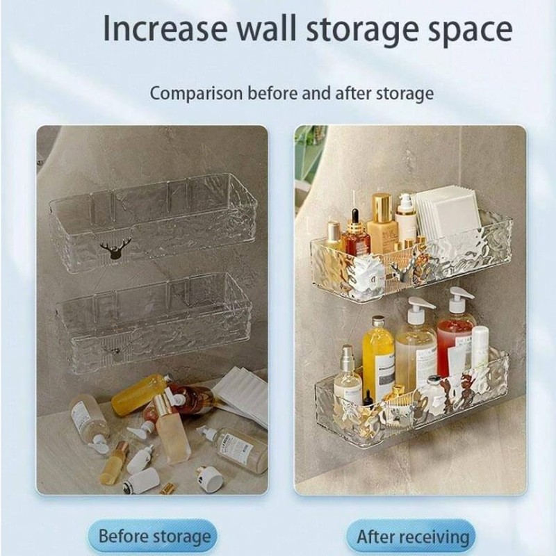 Clear Shower Shelves, Acrylic Shower Shelves, Clear Caddy, Mirror Shelf,