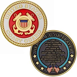 Hero's Valor United States Coast Guard Challenge Coin Prayer 1-Pack (Single Coin)