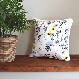 Style Decor W3500600 Cushion Cover 17.7 x 17.7 inches (45 x 45 cm), Scandinavian Fashionable, Cute, Set of 2, 100% Cotton, Floral Pattern, Botanical