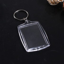 HugeDE 30 Sets Acrylic Photo Frame Keychain Blank Photo Insert Keychains Picture Insert Keyrings Snap in Picture Keychain with Split Ring for DIY Craft Round