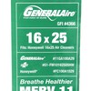 Generalaire #4366-Replaces- Honeywell FC100A1029-16"x 25" x 4.5" Merv 11 Air
