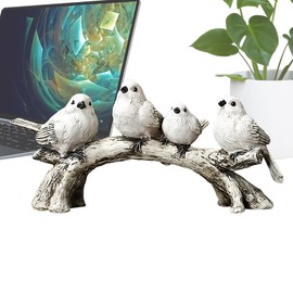 Bird Figurines - Animal Bird Ornaments,Standing on Branch Home Decoration for Dining Cabinet Table Shelf Living Room