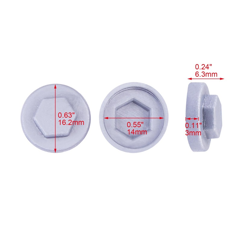 400 Pack Silver Gray Roofing Screw Caps – Durable Plastic