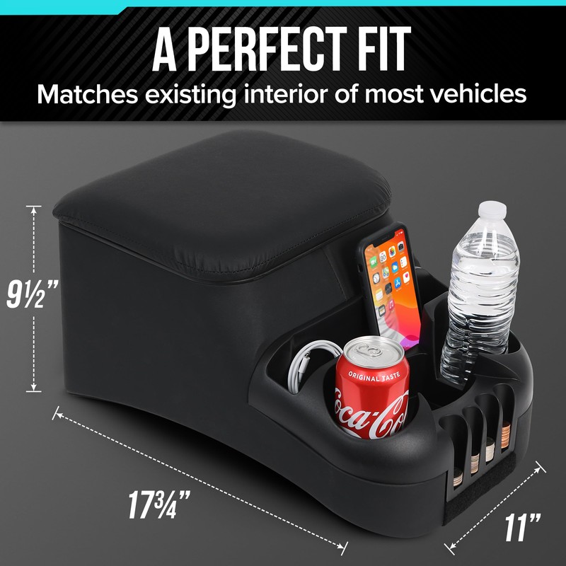 Moblorg Center Console for Truck Bench Seats, Vehicle Organizer, Medium,