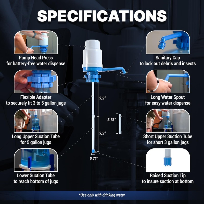 Dolphin Water Dispenser (NO BPA) Drinking Water Pump for 3