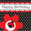 Club Pack of 192 Ladybug Fancy"Happy Birthday" Premium 3-Ply Disposable