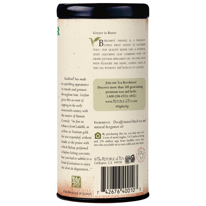The Republic of Tea - Earl Greyer Decaf Tea, 50