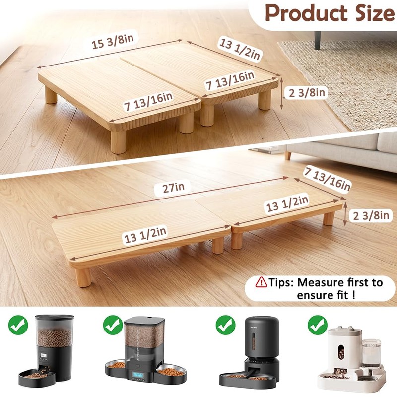 SZEE 2Pcs Cat Food Stand for Dual-head Automatic Feeder &