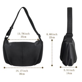 Wesoke Large Crossbody Bag for Men Women, Black Messenger Bag Side Shoulder Tote Bag, Travel Overnight Weekender Bag Satchel Sling Purse Bag with Adjustable Strap for Work Business