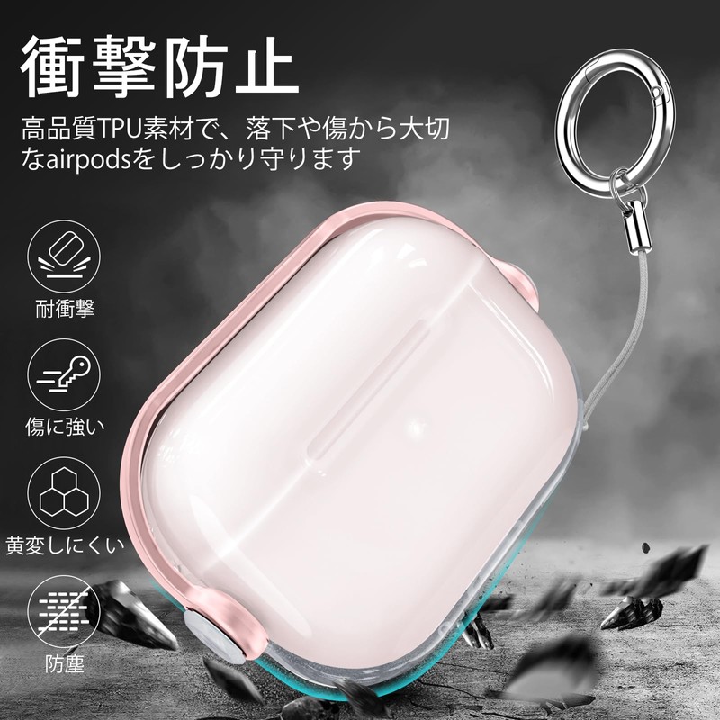 HEIGKOIK AirPods Pro 2 Case, Clear TPU Protective Case for