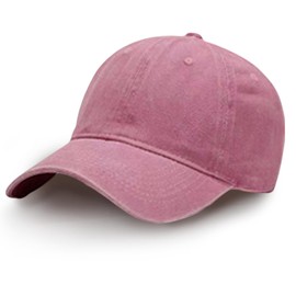 Nujvnuj Unisex Baseball Cap Cotton Vintage Design Adjustable Strap Curved Peak Lightweight Sports Hat for Men and Women, pink, Unit size