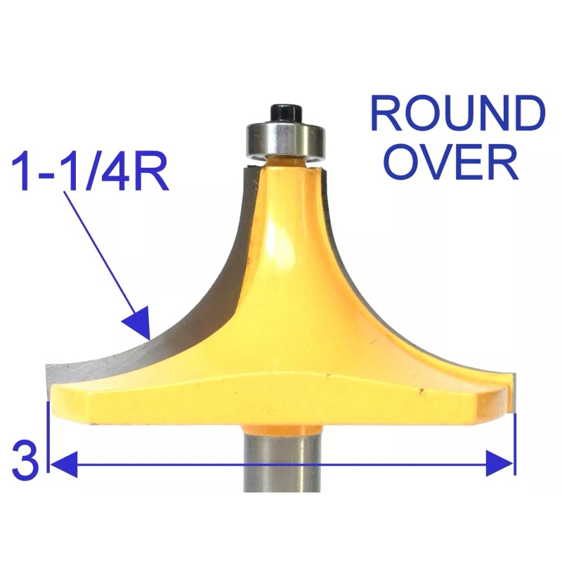 sct-888 1pc 1/2" SH 1-1/4" Radius Round Over Router Bit