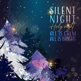 Christmas cards pack - Silent Night, 10 luxury Christmas cards with 10 white envelopes - Designed, printed and hand-packed in the UK, by Just Cards Direct
