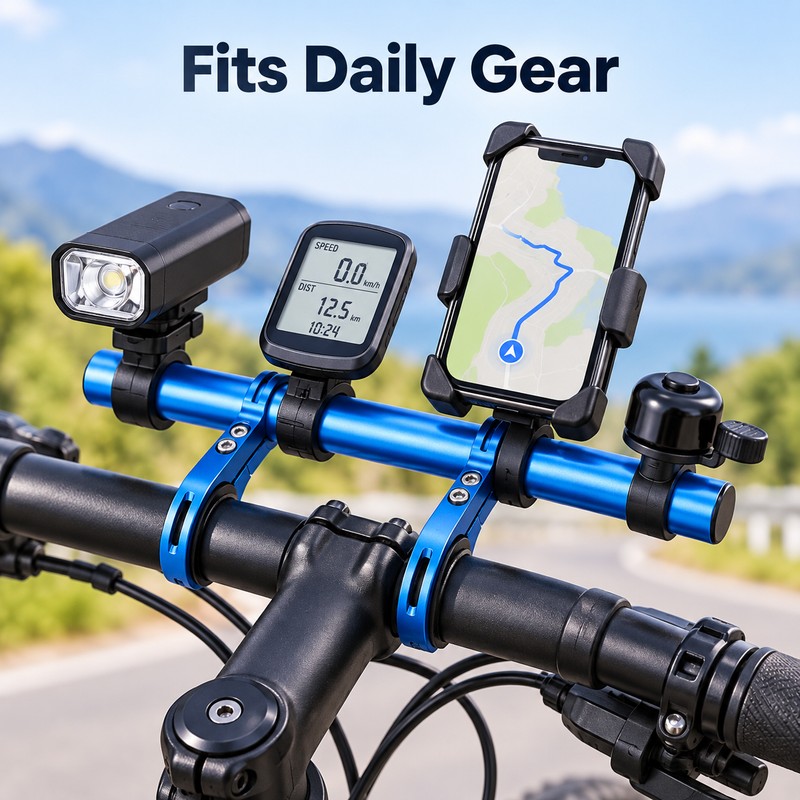 Bicycle Handlebar Extender Bracket Aluminum Alloy Accessory Mount Bar for