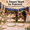 Gold Bird Cage Cupcake Stand Set, 2-Piece 3-Tier and 2-Tier