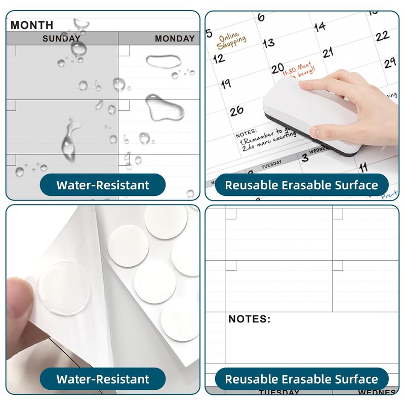 46" x 63" Dry Erase Wall Calendar - Undated 3-Month