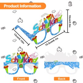 Bomtop 24 Stück Einschulung Deko junge/mädchen, Alles Gute Zum Schulanfang Brille, Schulanfang geschenke, Party Photo Booth Requisiten, Schulanfang deko, Einschulung Partybrillen, Deko einschulung