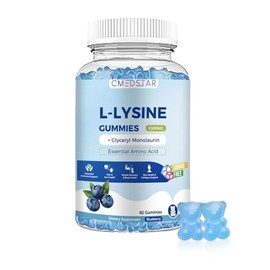 CMEDSTAR L-Lysine Gummies 1000mg with Glyceryl Monolaurin, Supports Oral & Gut Health, Immune Booster for Adults & Kids, Sugar-Free, Gluten-Free, Non-GMO, Vegan, Blueberry Flavor, 60 Count