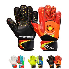 Meteor defence football goalkeeper gloves for children, player gloves, men's football gloves, women's goalkeeper gloves, protect the fingers, black, #6