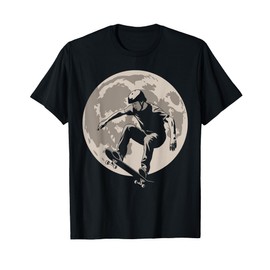 Skateboarding Retro Moon Skateboard Skater Art Skateboarder T-Shirt