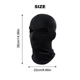 ATSNOSH Pack of 3 Balaclava for Men and Women, Motorcycle Mask, Balaclava with 2 Holes, Ski Mask, Winter Summer Face Mask, UV Protection, Thin, 3 Items