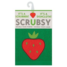 MU Kitchen Scrubsy Dishcloth and Scrubber, Strawberry