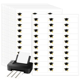 600 Pieces Graduation Address Labels Class of 2025 Return Address Labels for Graduation Announcement 1 x 2.625 Inches Printable Mailing Labels Compatible with Laser and Inkjet Printer